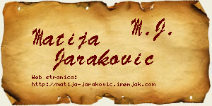 Matija Jaraković vizit kartica